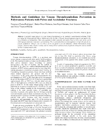 Methods and Guidelines for Venous Thromboembolism Prevention in Polytrauma Patients with Pelvic and Acetabular Fractures