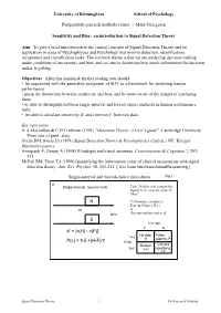 Sensitivity and Bias - an Introduction to Signal Detection Theory