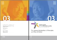 The Geneva Declaration of Principles and Plan of Action