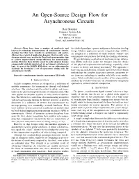 An Open-Source Design Flow for Asynchronous Circuits
