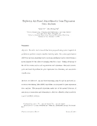 Exploring Ant-Based Algorithms for Gene Expression Data Analysis