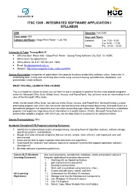 Integrated Software Application I Syllabus