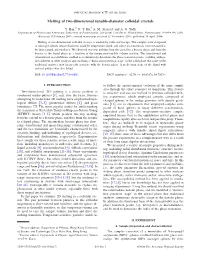 Melting of Two-Dimensional Tunable-Diameter Colloidal Crystals