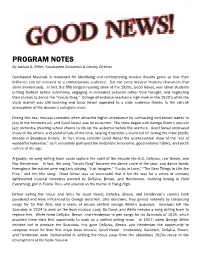 PROGRAM NOTES by Joshua S