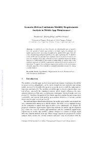 Scenario-Driven Continuous Mobility Requirements Analysis in Mobile App Maintenance