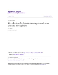 The Role of Quality Labels in Farming Diversification and Rural Development
