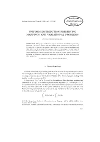 Uniform Distribution Theory 4 (2009), No.1, 117–145 Distribution Theory