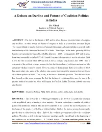 A Debate on Decline and Future of Coalition Politics in India