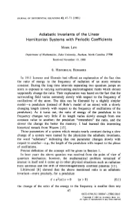 Adiabatic Invariants of the Linear Hamiltonian Systems with Periodic Coefficients