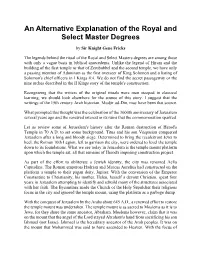 An Alternative Explanation of the Royal and Select Master Degrees