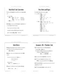 Back-End Code Generation Itree Stmts and Exprs Side-Effects