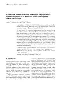 Distribution Records of Aphids (Hemiptera: Phylloxeroidea, Aphidoidea) Associated with Main Forest-Forming Trees in Northern Europe