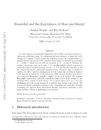 Hasenöhrl and the Equivalence of Mass and Energy Arxiv:1108.2250