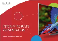 Interim Results Presentation