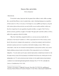 Monetary Policy and the Dollar Peter L. Rousseaua 1. Introduction Twenty