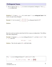 Orthogonal Bases