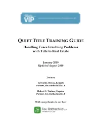 Quiet Title Training Guide