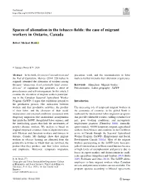 Spaces of Alienation in the Tobacco Fields: the Case of Migrant Workers