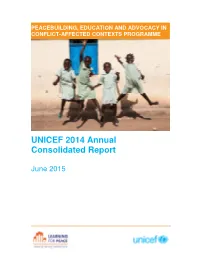 UNICEF 2014 Annual Consolidated Report
