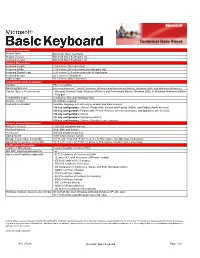 Version Information Product Name Microsoft® Basic Keyboard Product