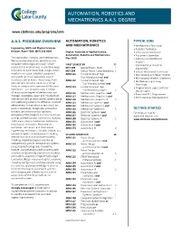 Automation, Robotics and Mechatronics Aas Degree