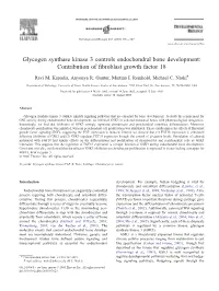 Contribution of Fibroblast Growth Factor 18