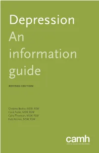 Depression an Information Guide Revised Edition