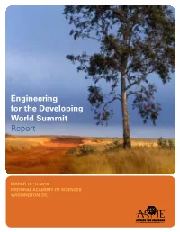 Engineering for the Developing World Summit Report