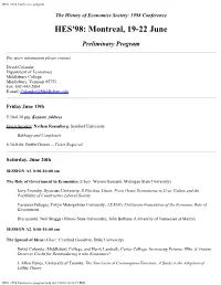 HES: 1998 Conference Program
