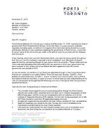 Letter to MP Adam Vaughan From