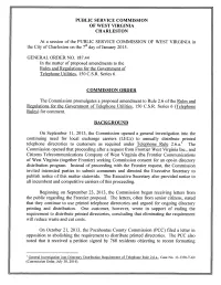 PUBLIC SERVICE COMMISSION of WEST VIRGINIA CHARLESTON At