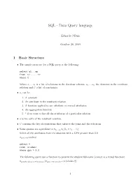 SQL - Data Query Language