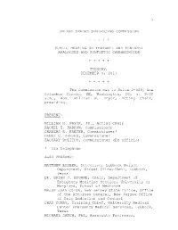 Transcript of Public Hearing on Fentantyl and Fentanyl Analogues