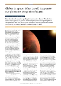 What Would Happen to Our Globes on the Globe of Mars?