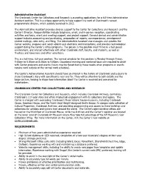 Assistant Curator, Collections And