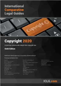 Copyright 2020 a Practical Cross-Border Insight Into Copyright Law