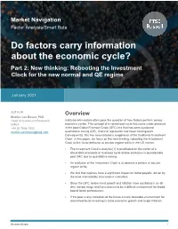 Do Factors Carry Information About the Economic Cycle? Part 2: New Thinking: Rebooting the Investment Clock for the New Normal and QE Regime