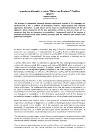 Impedance Mismatch Is Not an “Objects Vs. Relations” Problem. (DRAFT) Evgeniy Grigoriev Grigoriev.E@Gmail.Com