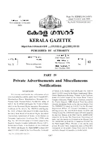 Private Advertisements and Miscellaneous Notifications