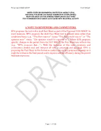 Proposed 2020 MSGP Fact Sheet