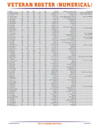 Veteran Roster (Numerical)