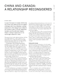 China and Canada: a Relationship Reconsidered