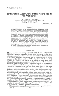 Estimation of Assortative Mating Preferences in the Arctic Skua