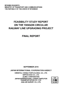 Feasibility Study Report on the Yangon Circular Railway Line Upgrading Project