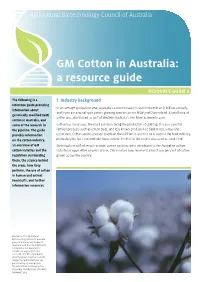 GM Cotton in Australia: a Resource Guide