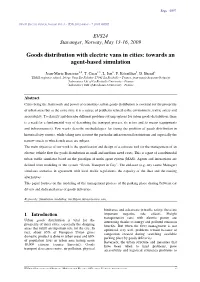 Goods Distribution with Electric Vans in Cities: Towards an Agent-Based Simulation