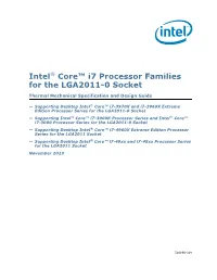 Intel® Core™ I7 Processor Families for the LGA2011-0 Socket