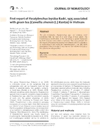 JOURNAL of NEMATOLOGY First Report of Paratylenchus