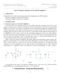 Lab 4: Frequency Response of CG and CD Amplifiers
