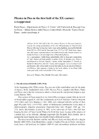Physics in Pisa in the First Half of the XX Century: a Reappraisal